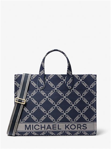 michael kors gigi large signature logo tote|Gigi Large Empire Logo Jacquard Tote Bag .